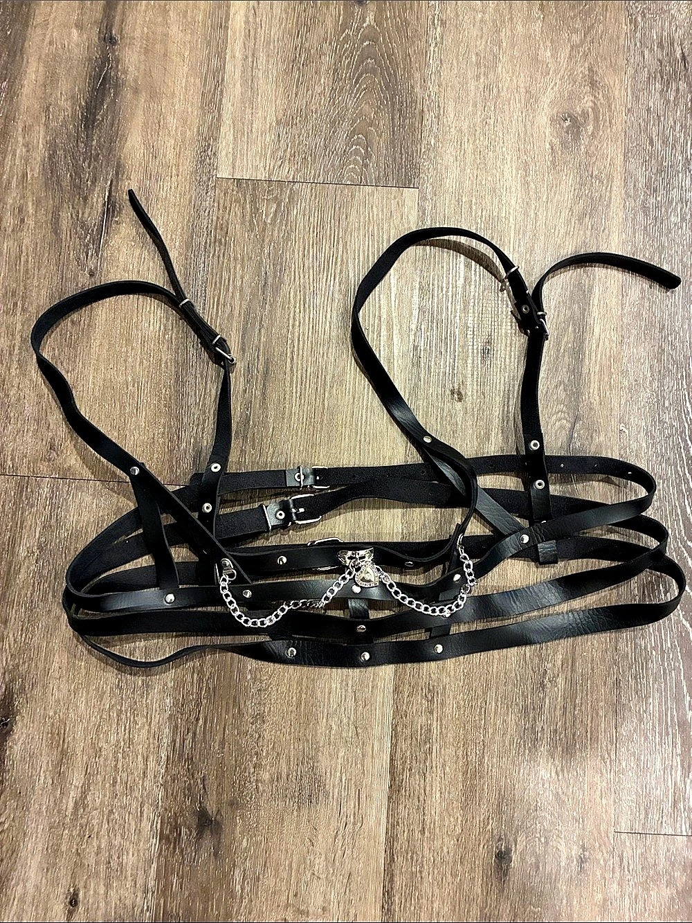 Black Strappy Chain Harness